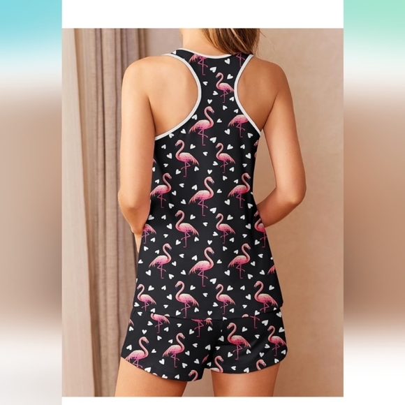 Ekouaer Womens Tank Top Pajama Set Comfy Sleeveless Sleepwear Size Large (EUC) - Picture 3 of 14